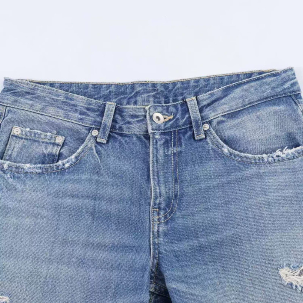 ZARA Fall Chic Versatile Ripped Mid Rise Flare Jeans - Picture 4 of 4